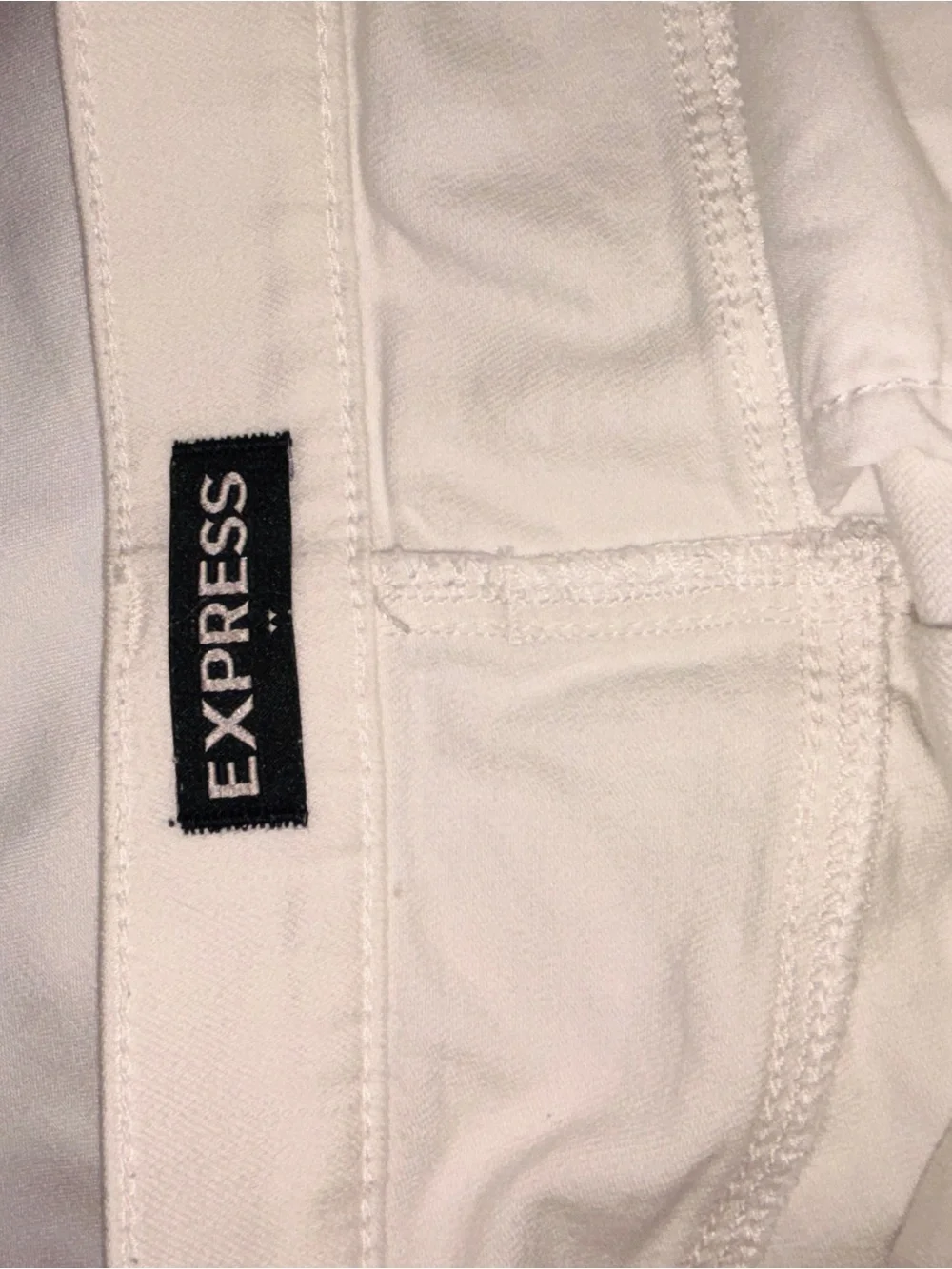 Express White Denim Frayed Hem Skirt Size 10